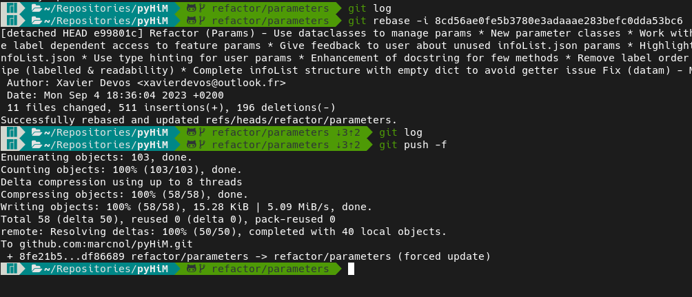 Git squash end